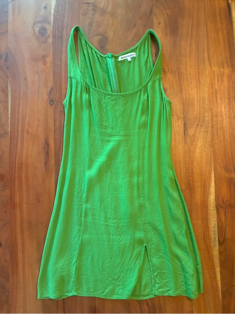 Reformation Bright Green Mini Dress